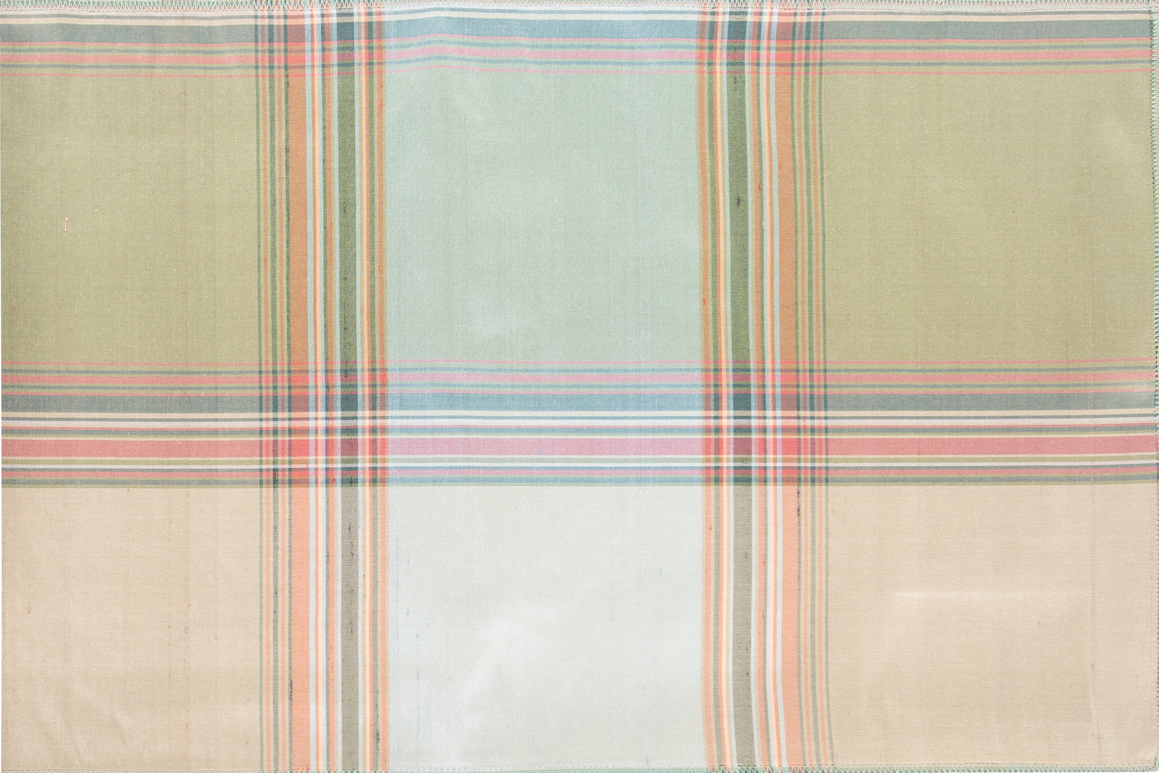 Downtown Plaid Leaf Clover 7-J Fabric | Premium 100% Silk Material