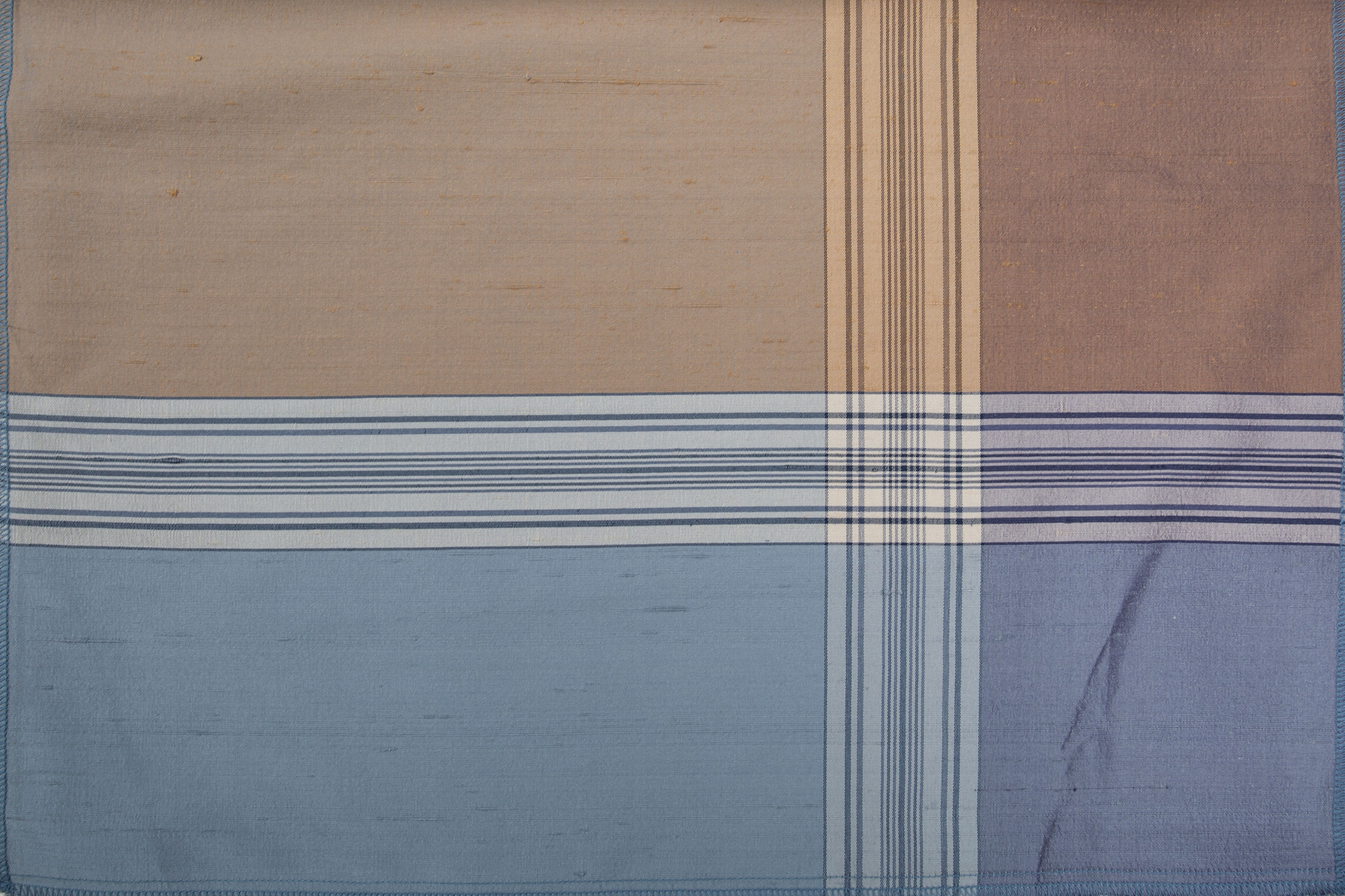 Kings Cross Blue Sand Fabric | Premium 82% COTTON + 18% SILK Material