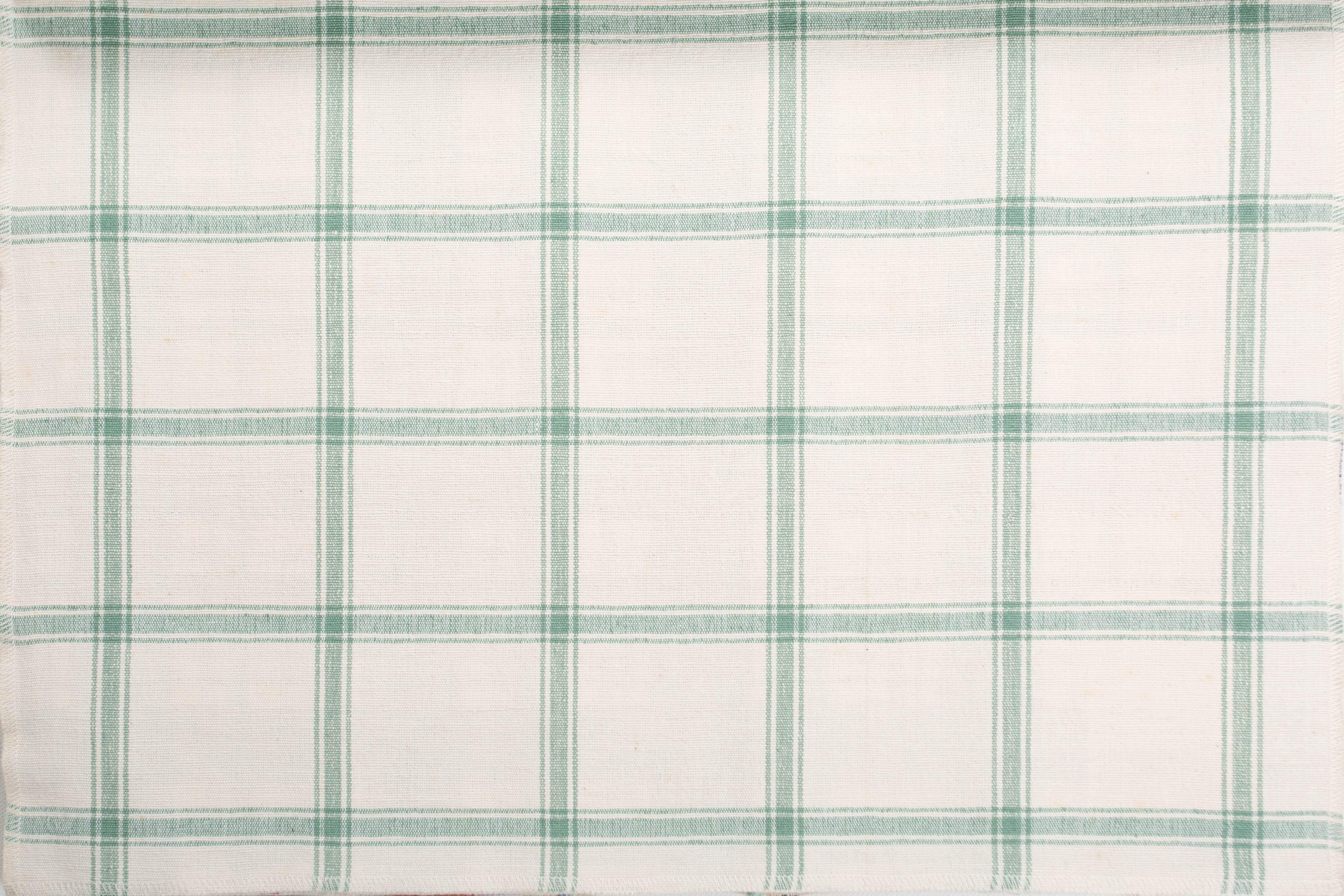 County Checks White Green Fabric | Premium 100% COTTON Material