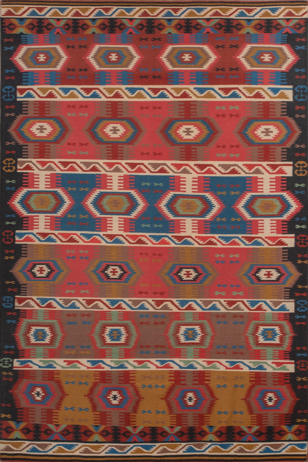 Karapinar Multi Woollen Dhurrie Super Zaminda