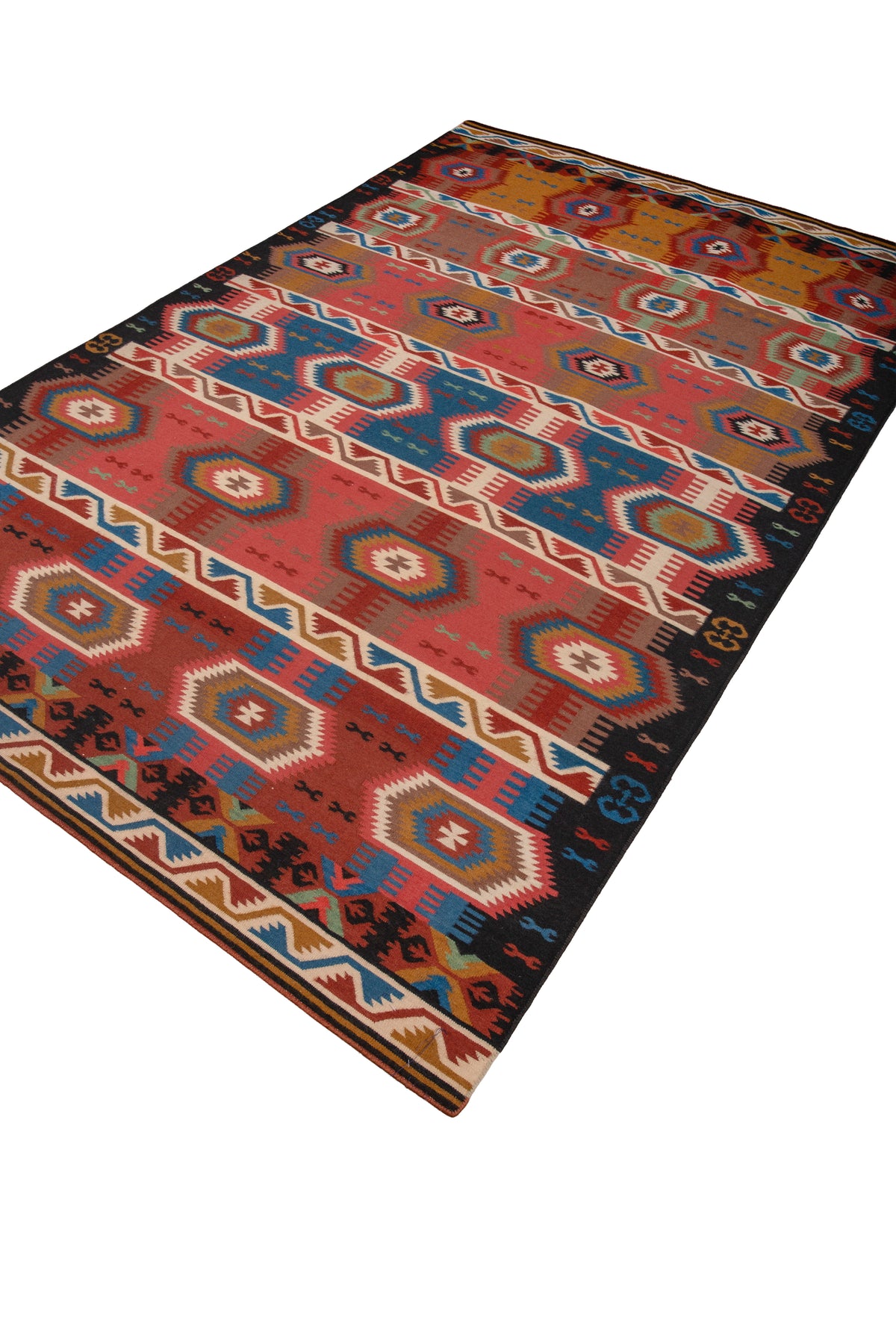 Karapinar Multi Woollen Dhurrie Super Zaminda